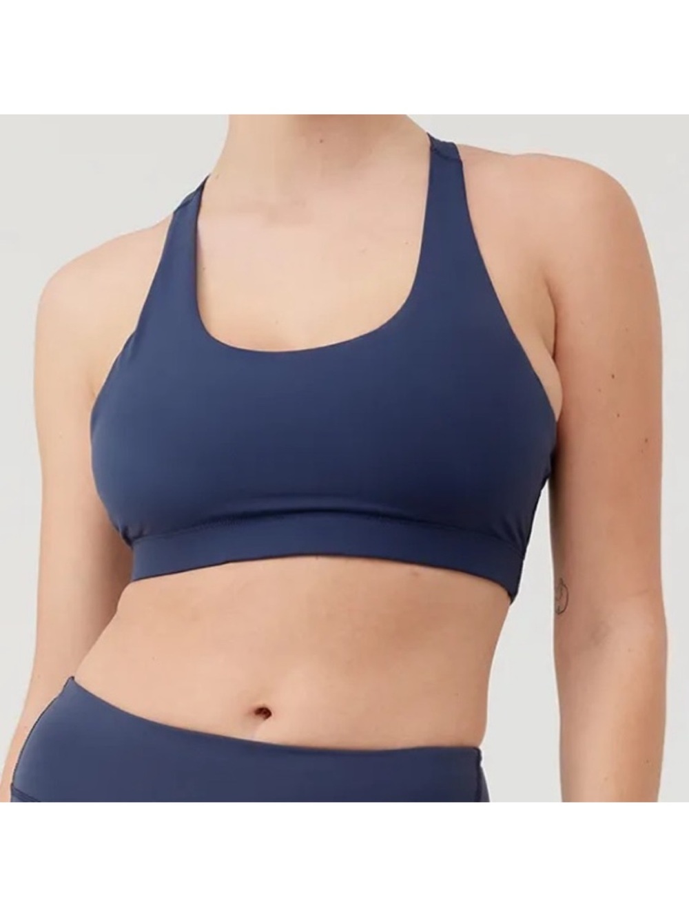 Outdoor voices all time sports bra navy blue size medium